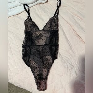 Victoria's Secret Black and Pink Lace Lingerie